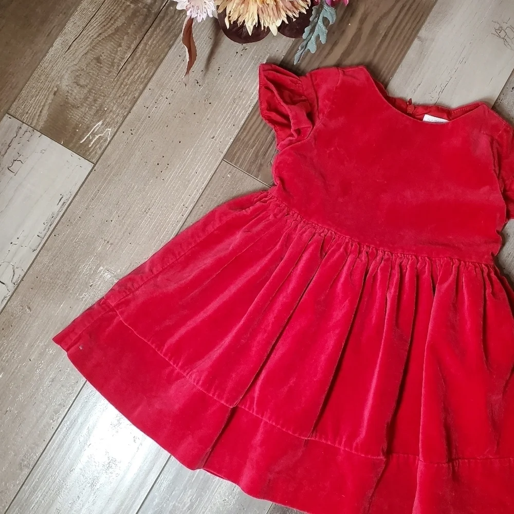 Gymboree Baby Red Velvet Christmas Toddler Girls Dress Size 2T NWOT